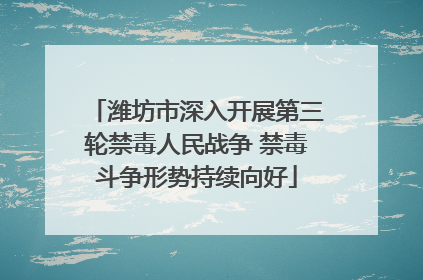 潍坊市深入开展第三轮禁毒人民战争 禁毒斗争形势持续向好